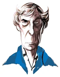 Michael Tippett, britischer Komponist (1905-98), Farbgrafik-Karikatur, 2005 von Neale Osborne